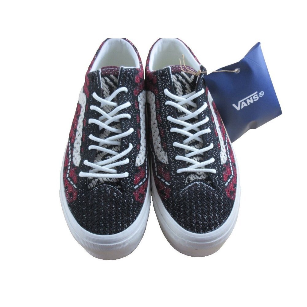 Vans Men's Lx Old Skool 36 Premium Skate shoes Geo Check Bordeaux Sizes NEW - Picture 3 of 7